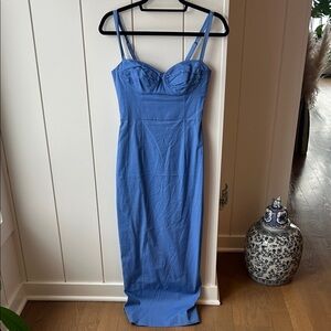 Reformation Stormi Blue Midi Dress